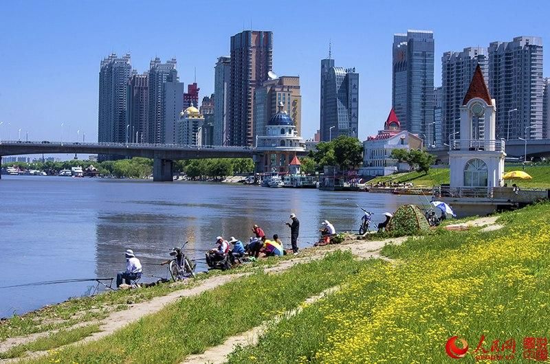 Harbin riverside skyline